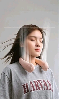 Free Delivery  Portable Reachable Neck Fan 20 Hrs Play 9000mah Battery Stay Cool In Summer - Free Size, White