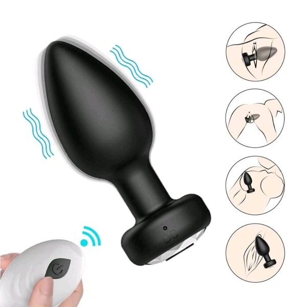 New Arrival  Wireless Remote Control Butt Plug Vibrator & Prostate Massager for Men & Women - Both Men And Women, ABS + Silicone, Length: 9cm.   Width: 3.5cm