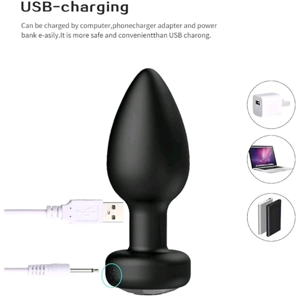 New Arrival  Wireless Remote Control Butt Plug Vibrator & Prostate Massager for Men & Women - Both Men And Women, ABS + Silicone, Length: 9cm.   Width: 3.5cm