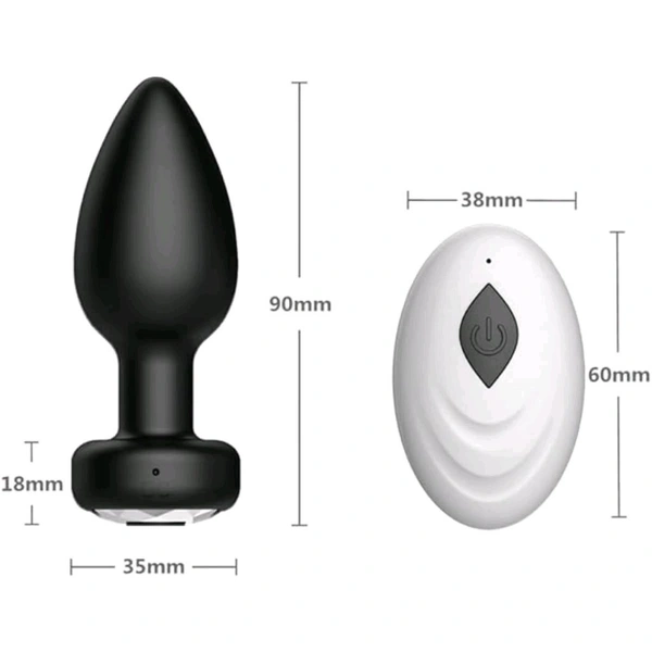 New Arrival  Wireless Remote Control Butt Plug Vibrator & Prostate Massager for Men & Women - Both Men And Women, ABS + Silicone, Length: 9cm.   Width: 3.5cm