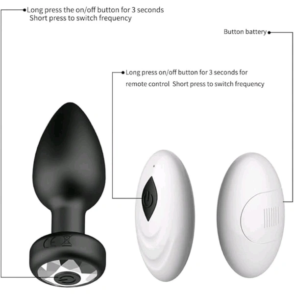New Arrival  Wireless Remote Control Butt Plug Vibrator & Prostate Massager for Men & Women - Both Men And Women, ABS + Silicone, Length: 9cm.   Width: 3.5cm