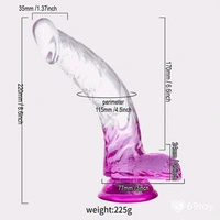 Jelly Realistic D*ldo with Balls - Women, TPE Super Skin,  - Women, Silicone, 9 Inches