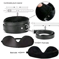  10 PCs Fetish Bondage Restraints Kit - Couple, Black, Leather