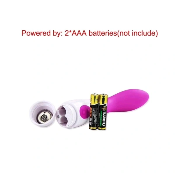 Joy Pink and White 7 Speed  Vibrator - Hot Pink, Silicone, 6 Inch