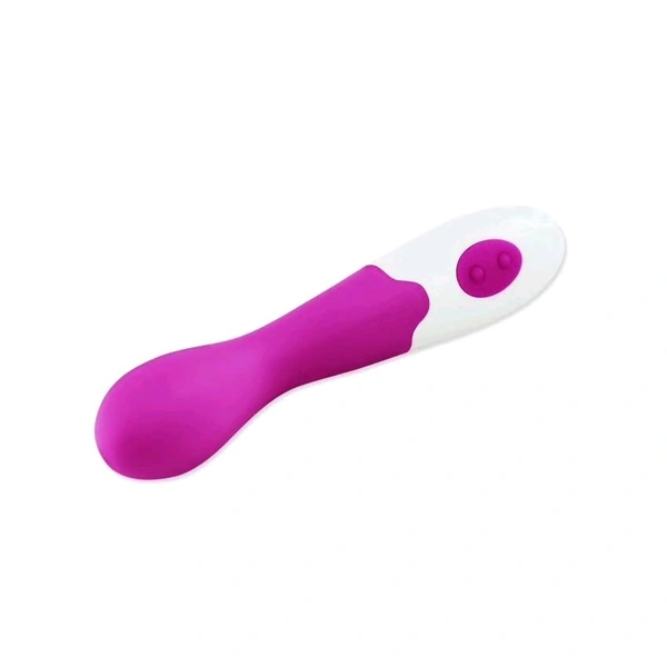 Joy Pink and White 7 Speed  Vibrator - Hot Pink, Silicone, 6 Inch