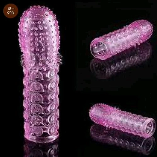Reusable/Washable Crystal Condom For Men - Silicone, 7 Inch, Bone