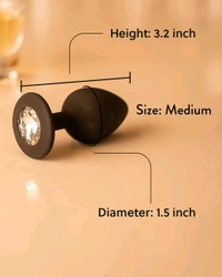 Superior Medical Grade Silicone Butt Plug for intense Pleasure - 3.8 Inch, Black, Silicone