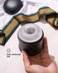360 Vibrating Stroker : Revolutionary pleasure experience for men - TPE sleeve in ABS plastic casing, Men, Black