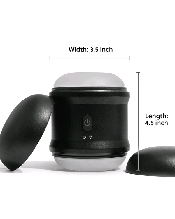 360 Vibrating Stroker : Revolutionary pleasure experience for men - TPE sleeve in ABS plastic casing, Men, Black