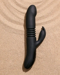 Sangya Premium vibrating thruster with heating options - Black, Silicone, 8 Inch