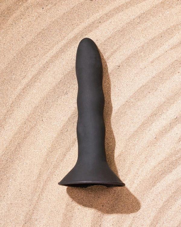  Non Vibrating Massager with Suction Base - Medical grade silicon, Black, 8 Inch
