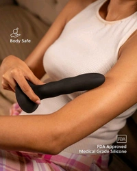  Non Vibrating Massager with Suction Base - Medical grade silicon, Black, 8 Inch