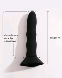  Non Vibrating Massager with Suction Base - Medical grade silicon, Black, 8 Inch