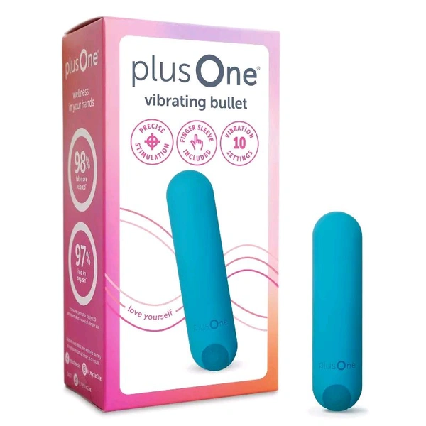 plusOne  Waterproof and Rechargeable Vibrating Bullet - Eastern Blue, Women, 5.6 Inch