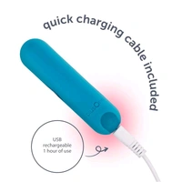 plusOne  Waterproof and Rechargeable Vibrating Bullet - Eastern Blue, Women, 5.6 Inch