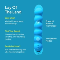 hello Cake Bounce Vibe Thrusting Vibrator - Silicone, Women, Eastern Blue