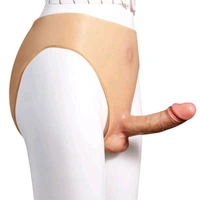 Wearable Silicone Lesbian Strapon Dildo - Silicone, Tan, 6 Inch