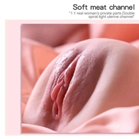 Lifelike Soft Silicone Pocket Vagina - Soft Silicone, Insertable 7 Inch, Tan