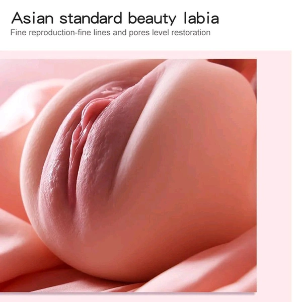 Lifelike Soft Silicone Pocket Vagina - Soft Silicone, Insertable 7 Inch, Tan