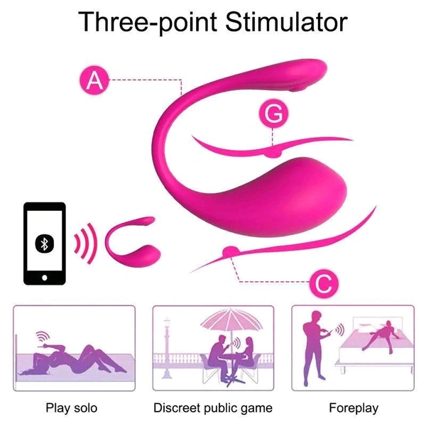 Bluetooth Love Egg Vibrator for Women - Silicone, 95*85*35mm, Tickle Me Pink