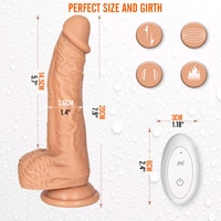 Thrusting Swing Suction Cup Dildo Vibrator - Tan, Soft Silicone, 10 Inch