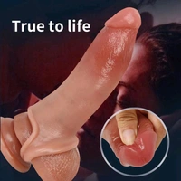 Realistic Silicone Penis Extender Sleeve - Men, Silicone, 5.5 Inch