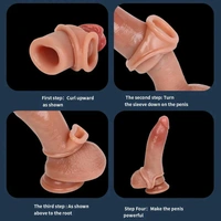 Realistic Silicone Penis Extender Sleeve - Men, Silicone, 5.5 Inch