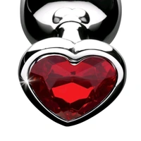 Heart Base Stainless Steel Anal Plug - Stainless steel, Medium
