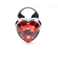 Heart Base Stainless Steel Anal Plug - Stainless steel, Medium