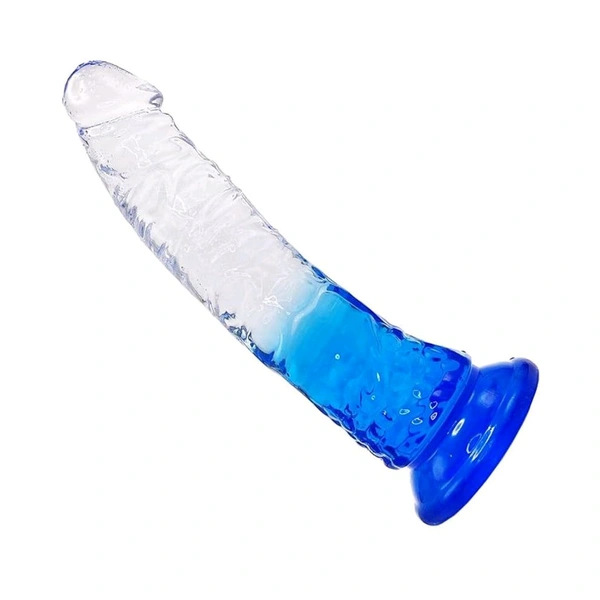Crystal Silicon Dildo With Strong Suction Cup - 7.5 Inch, Silicone, Women
