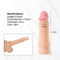 Wearable Smooth Silicon Penis Sleeve - Men, Soft Silicone, Tan