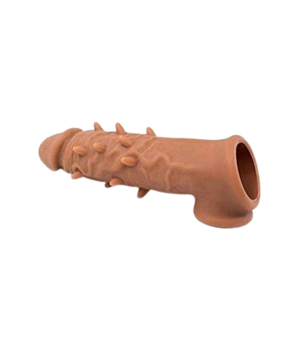 Soft Spike Sleeve 5 Inch With Testical Holder - Men, Silicone, 7 Inch