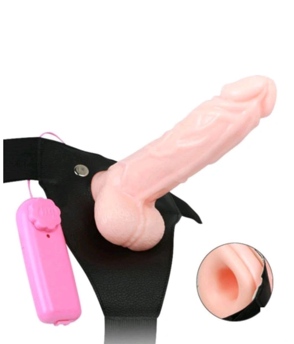 Hollow Strap-on Dildo - Couple, Silicone, 7.5 Inch