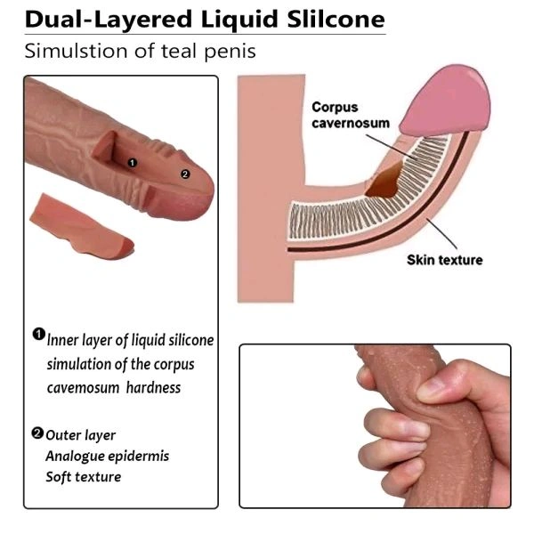 New Arrivals  Lifelike Lover Ultra Realistic Dildo With Suction Cup - Tan, 8 Inches, High Grade Body Safe Silicone