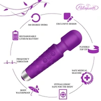 Mini Wand Vibrator 20 Speeds - Brown, Silicone