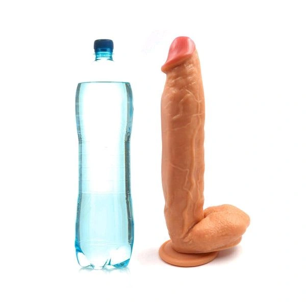 New Arrivals  Huge 12 inch Realistic Dildo - Tan, Silicone, 12 Inches