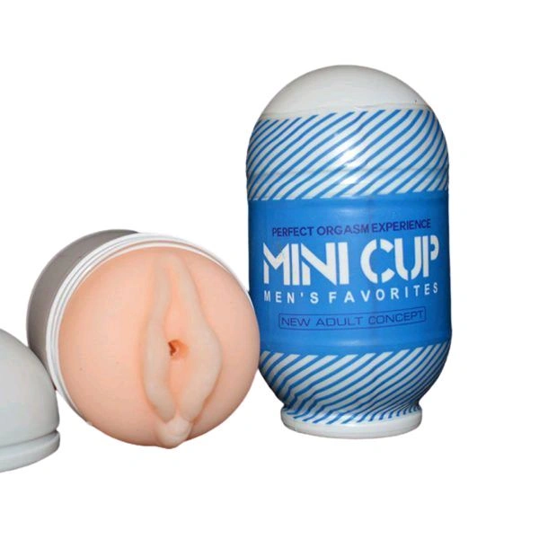 New Arrival  Mini Masturbator Cup – 4inch - Soft Silicone, 4 Inch, Web Orange