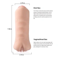 3 in One 3 in 1 3D Realistic Pocket Masturbator (Mouth+Vagina+Anal) - Cameo, High grade Soft Silicone, 7.08 inch× 3.14 Inch