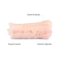 3 in One 3 in 1 3D Realistic Pocket Masturbator (Mouth+Vagina+Anal) - Cameo, High grade Soft Silicone, 7.08 inch× 3.14 Inch