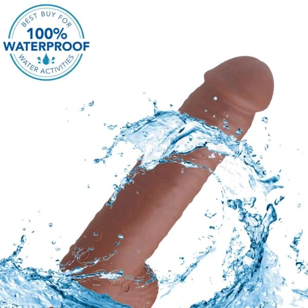 Rotating The Expert Silicone Dildo - Morocco Brown, Silicone, 7.5 Inches