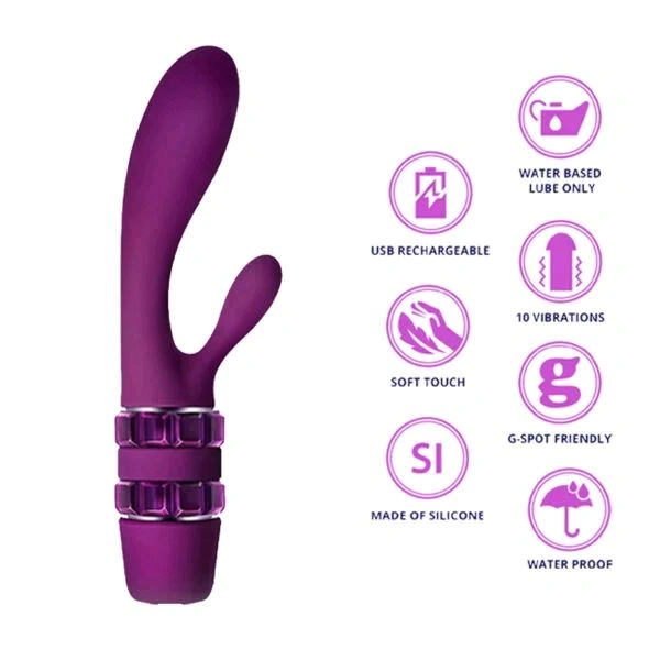 Powerful G-Spot Vibrator - High Grade Silicone, Purple, 5.2 Inches