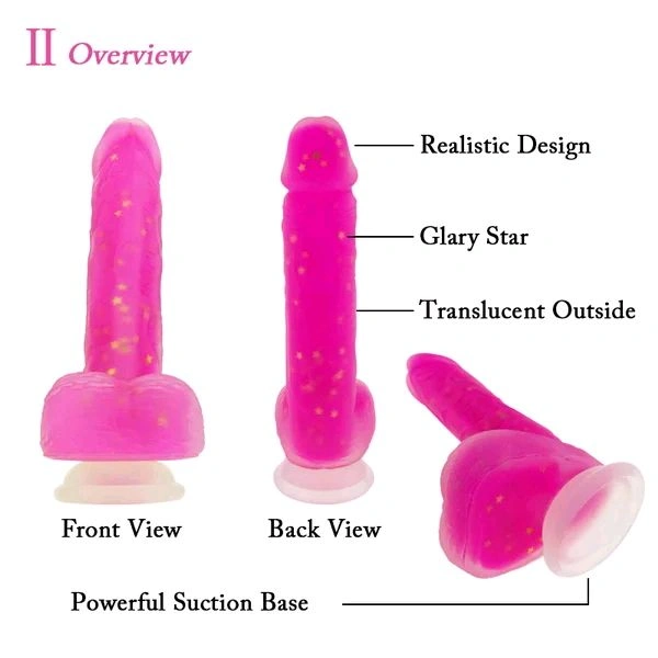 Star Dildo - Silicone, Insertable: 6.5 Inch, Pink Flamingo