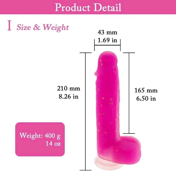 Star Dildo - Silicone, Insertable: 6.5 Inch, Pink Flamingo