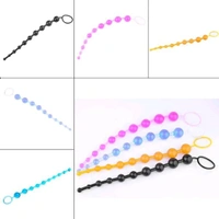 Flexible 10 Jelly Anal Beads - Silicone, 5.8 Inches, Blue