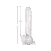 Realistic Crystal Jelly Dildo 7 Inch - transparent, Silicone, Insertable: 5.5 Inches