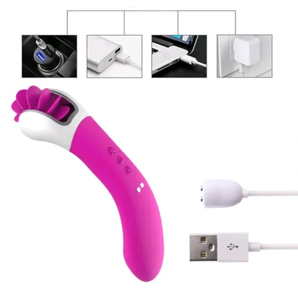 Tongue Licker Vibrator - Purple Pizzazz, Abs+ Silicone, 5.6 Inches