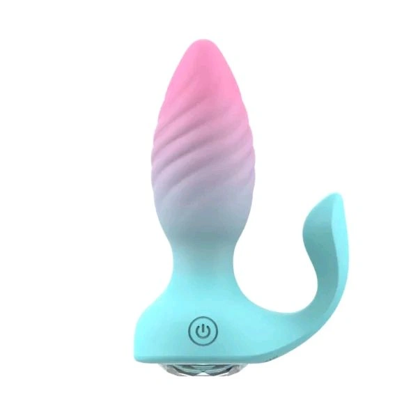 Remote Control Diamond Anal Plug Vibrator Clitoral Stimulator - multicolored, Body Safe Silicone