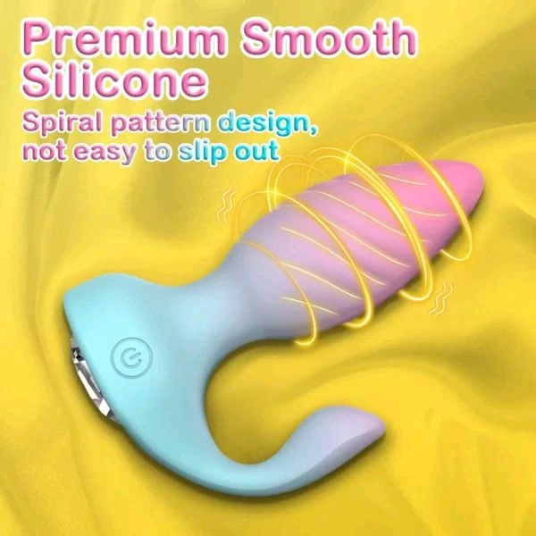 Remote Control Diamond Anal Plug Vibrator Clitoral Stimulator - multicolored, Body Safe Silicone