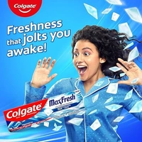 Colgate MaxFresh 150g ) Toothpaste, Blue Gel Paste with Menthol for Super Fresh Breath (Peppermint Ice, Saver Pack)