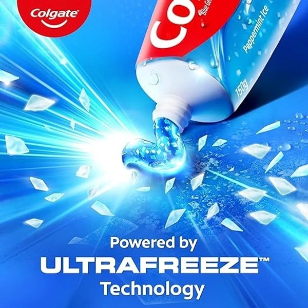 Colgate MaxFresh 600g (150g x 4, Pack of 4) Breath Freshener Toothpaste, , Peppermint Ice, Blue Gel Paste with Menthol, Cooling crystals for bad breath control
